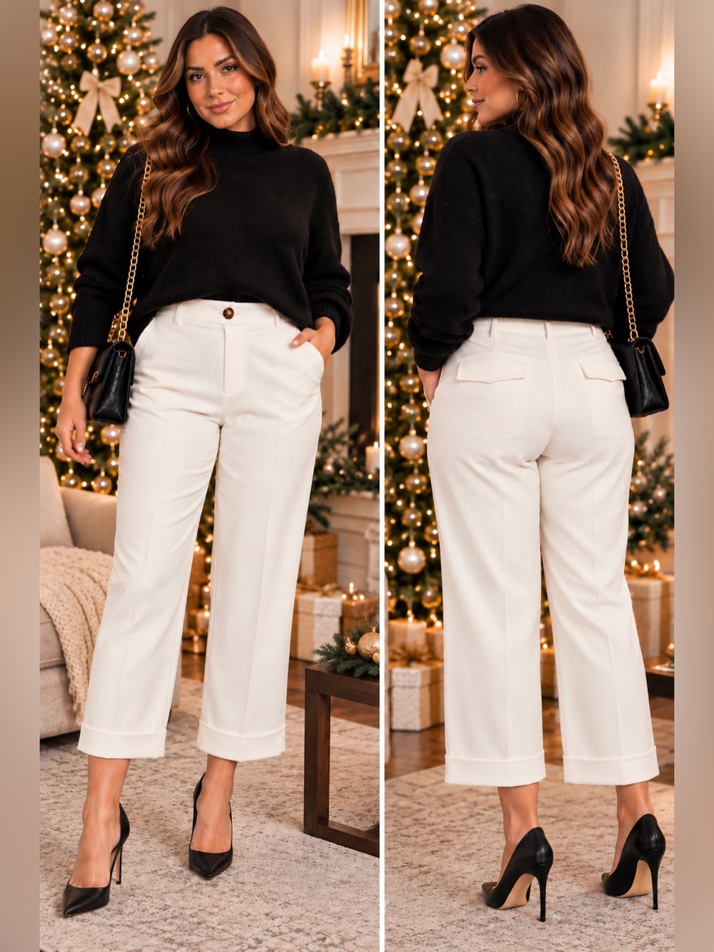 b.young Cuffed Trousers in White Size 42 NWT